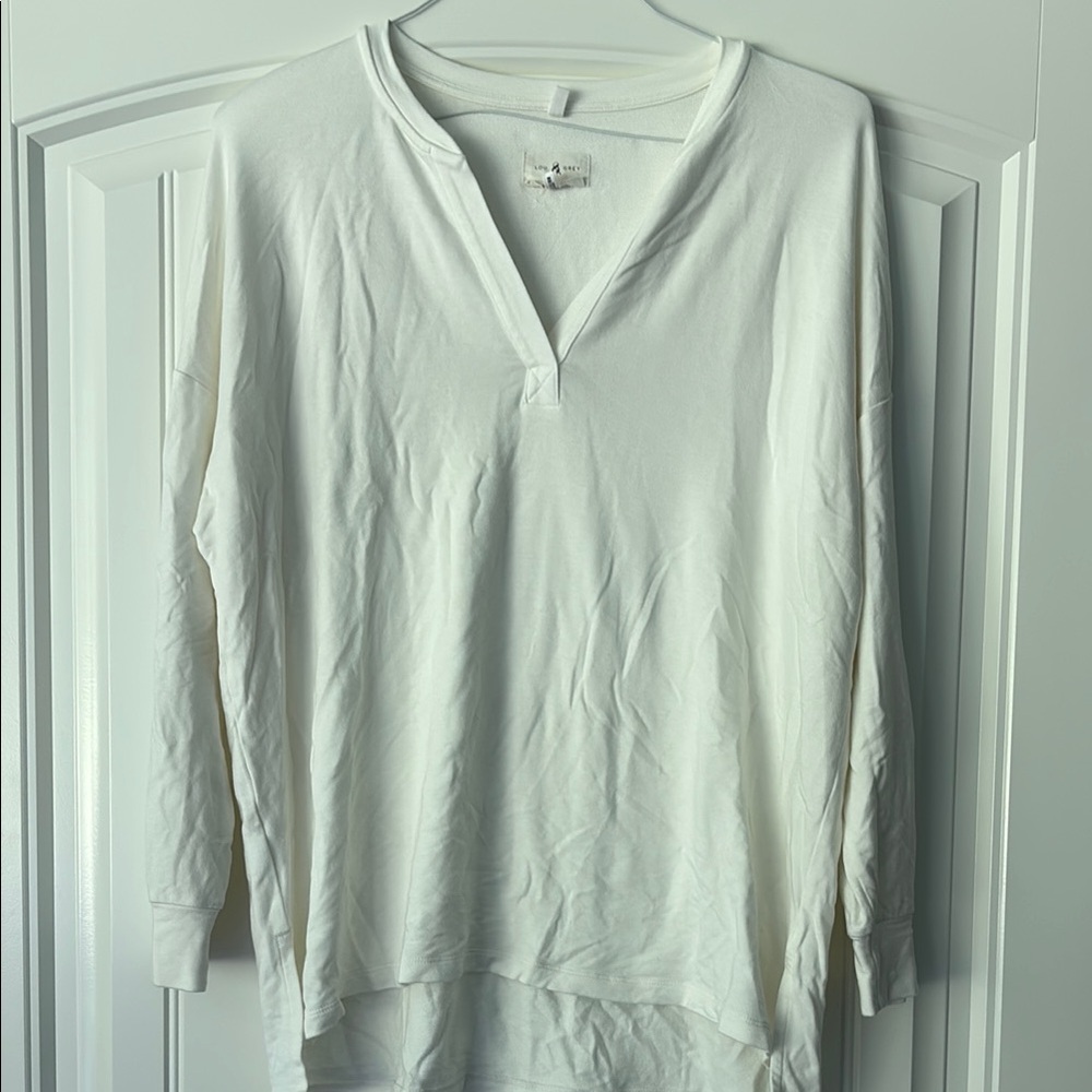 Lou & Grey Soft Cream Knit Top Women’s Sz L